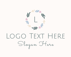 Decorative Floral Wreath logo