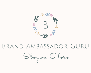 Decorative Floral Wreath logo design