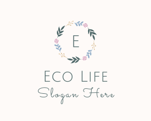 Decorative Floral Wreath logo design