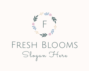 Decorative Floral Wreath logo design