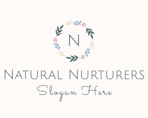 Decorative Floral Wreath logo design