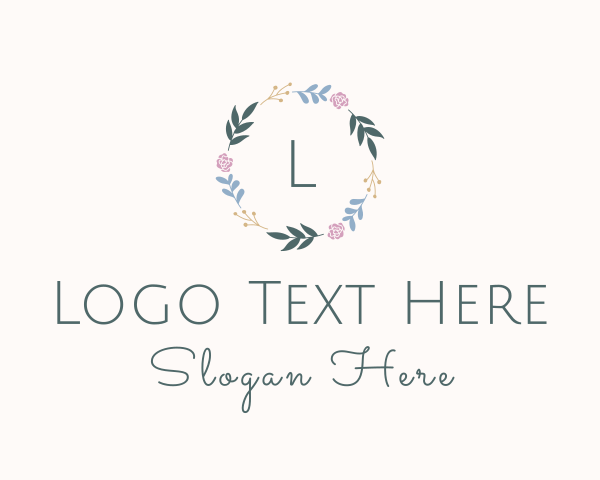 Decorative Floral Wreath logo