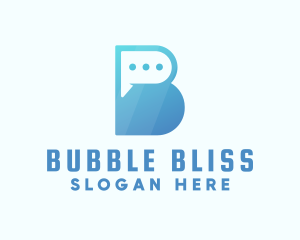 Letter B Chat Bubble logo design