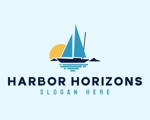 Sunset Sailboat Ocean logo