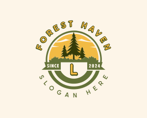 Nature Forest Camping logo design