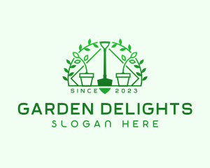 Shovel Plant Garden logo design