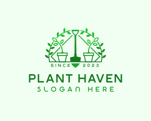 Shovel Plant Garden logo design