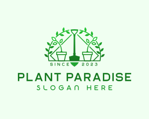 Shovel Plant Garden logo design