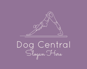 Downward Dog Yoga Pose logo design