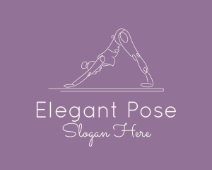 Downward Dog Yoga Pose logo design