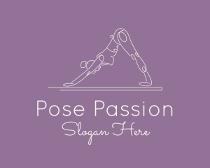 Downward Dog Yoga Pose logo design