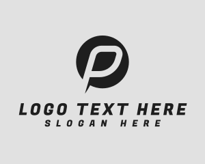 Geometric Round Letter P logo design