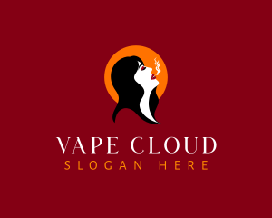 Smoke Vapor Woman logo design