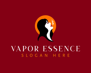 Smoke Vapor Woman logo design