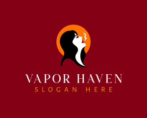 Smoke Vapor Woman logo design