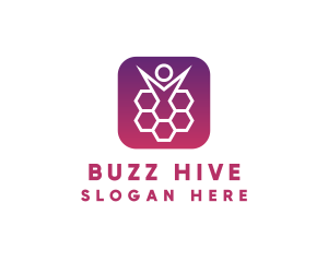 Purple Human Hive logo design