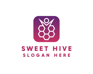 Purple Human Hive logo design