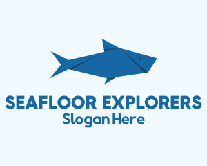 Blue Aquatic Fish Origami logo