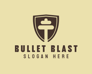 Fitness Dumbbell Shield logo design