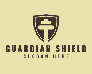 Fitness Dumbbell Shield logo design