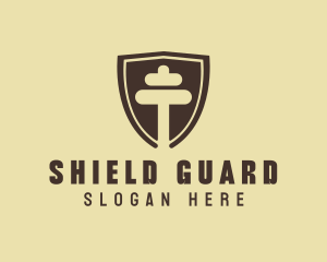 Fitness Dumbbell Shield logo design