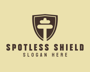 Fitness Dumbbell Shield logo design