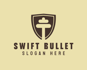 Fitness Dumbbell Shield logo design