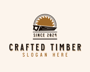 Carpentry Woodworking Saw logo design