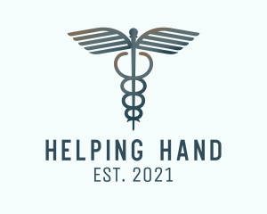 Medical Caduceus Wing Staff logo design