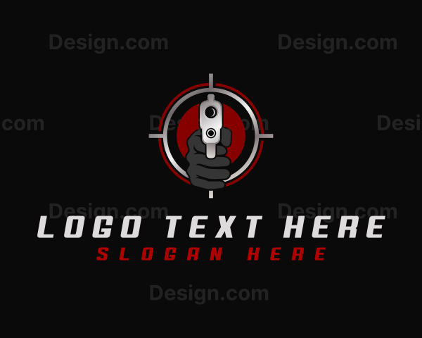 Hand Gun Shooting Logo