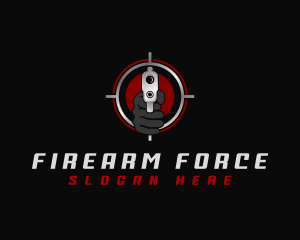 Hand Gun Shooting logo design