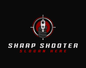 Hand Gun Shooting logo