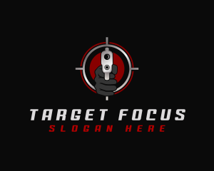 Hand Gun Shooting logo design