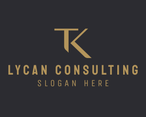 Bronze T & K Monogram logo design