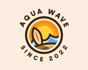 Sunset Surfing Beach Resort logo design