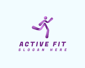 Athlete Running Workout logo design