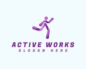 Athlete Running Workout logo design