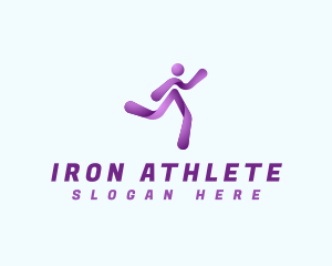 Athlete Running Workout logo design