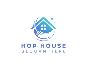 Broom House Cleaning logo design