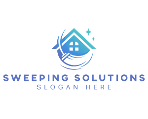 Broom House Cleaning logo design