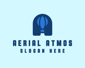 Hot Air Balloon Letter A logo design