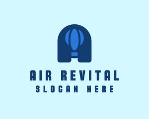 Hot Air Balloon Letter A logo design