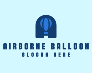 Hot Air Balloon Letter A logo design