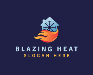 Heating & Cooling Home logo design