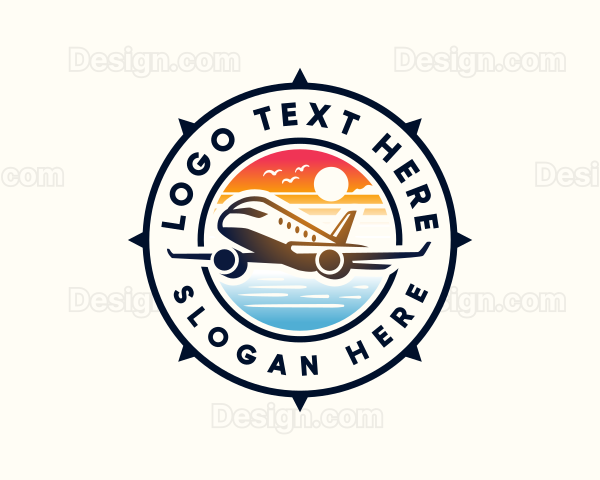 Sunrise Airplane Travel Logo