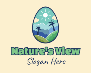 Nature Egg Landscape logo design