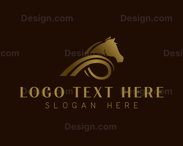 Horse Ribbon Luxury Logo