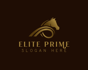 Horse Ribbon Luxury logo design