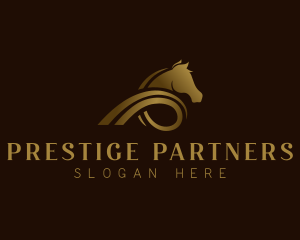 Horse Ribbon Luxury logo design