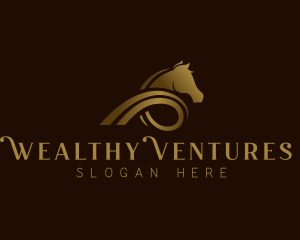 Horse Ribbon Luxury logo design